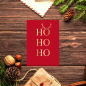 Preview: Einlegekarte DIN A6 "Ho Ho Ho" Folienprägung Veredelung