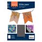 Preview: Florence - Glitzerpapier 5 Bogen A4 - Grau - Selbstklebendes Glitzerpapier 