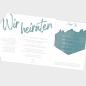 Preview: Pocketfold Einladung "Watercolor-Brush | Petrol" B6 