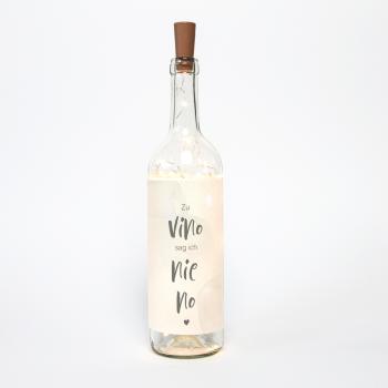 Lichterflasche "Vino nie no" | Geschenkidee | Deko-Idee | Geschenk Vino nie no