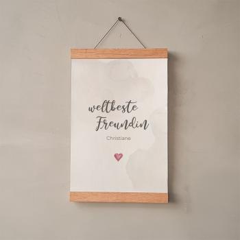 Spruchposter "weltbeste Freundin" | Geschenkidee | Personalisiert | individuelles Bild | Wanddeko