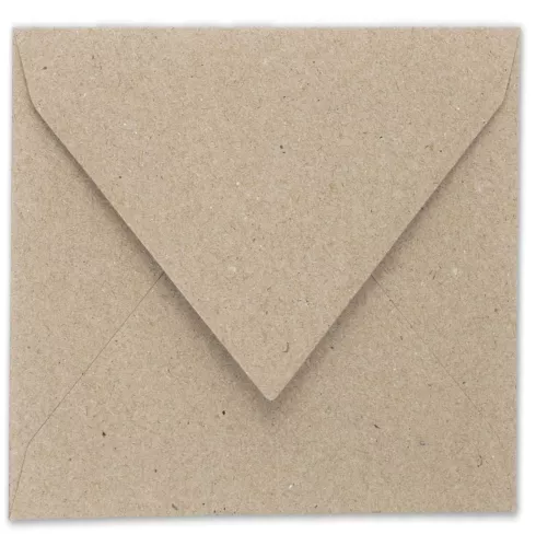 Briefumschlag 16x16cm in kraft grau, 100g, ohne Fenster, Nassklebung