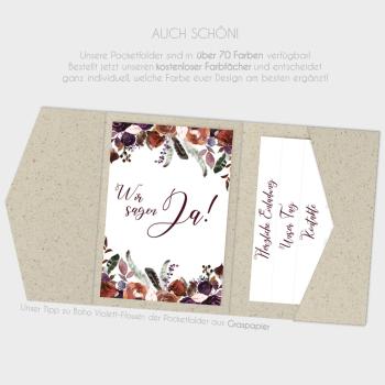 Einlegekarten-Bundle "Boho Violett-Flower" B6 | 2