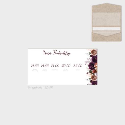 Einlegekarten-Bundle "Boho Violett-Flower" DIN Lang