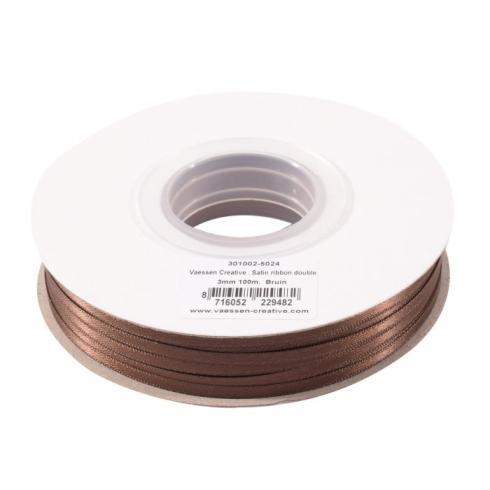 Vaessen Creative - Satinband 3mm 100m Rolle Braun