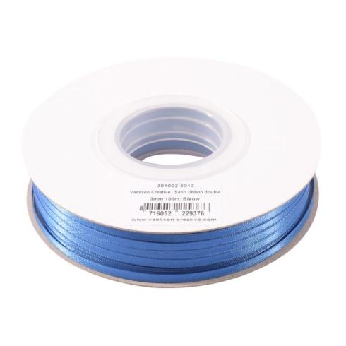 Vaessen Creative - Satinband 3mm 100m Rolle Blau