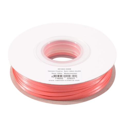 Vaessen Creative - Satinband 3mm 100m Rolle Wassermelone