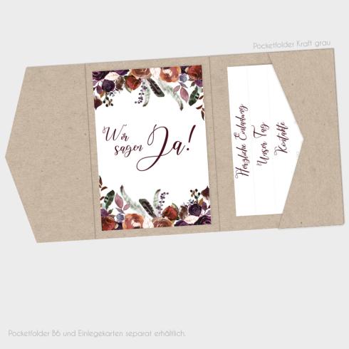 Backing-Card "Boho Violett-Flower" 11x16