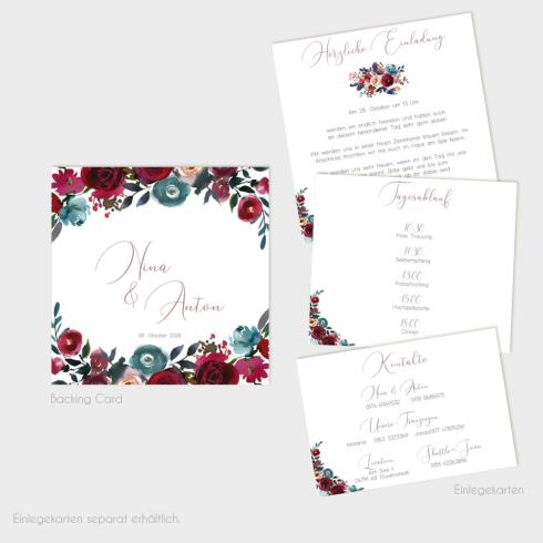 Backing-Card "Merlot und Navy" Quadrat 14x14