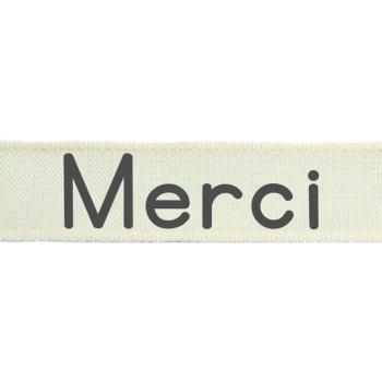 Vaessen Motivband/Text 15mm "Merci" 20m