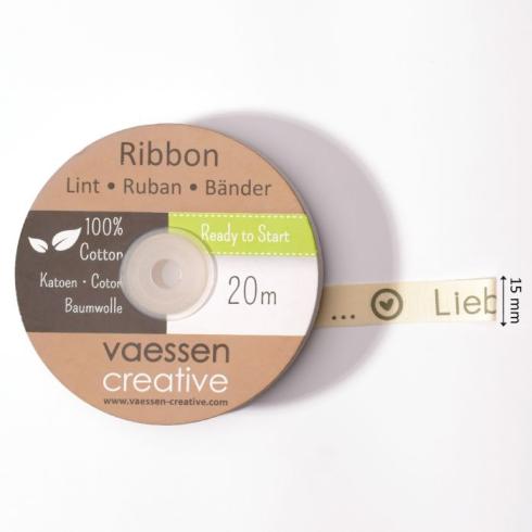 Vaessen Motivband/Text 15mm "Liebe Ist ..." 20m