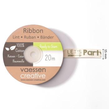 Vaessen Motivband/Text 15mm "Let's Party" 20m