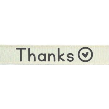 Vaessen Motivband/Text 15mm "Thanks" 20m