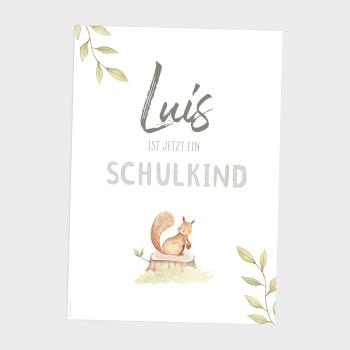 Schulkind-Poster "Waldtiere" | Einschulung | Meilensteintafel | Geschenk 1. Geburtstag | Personalisiertes Geschenk