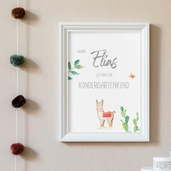 Kita-Kind-Poster "Lama" | Einschulung | Meilensteintafel | Geschenk 1. Geburtstag | Personalisiertes Geschenk