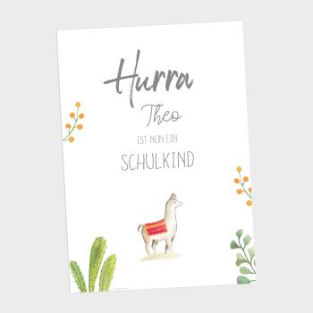 Schulkind-Poster "Lama" | Einschulung | Meilensteintafel | Geschenk 1. Geburtstag | | Personalisiertes Geschenk