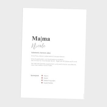 Definitionsposter "Mama 1" | Geschenkidee | Personalisiert | individuelles Bild | Wörterbuch