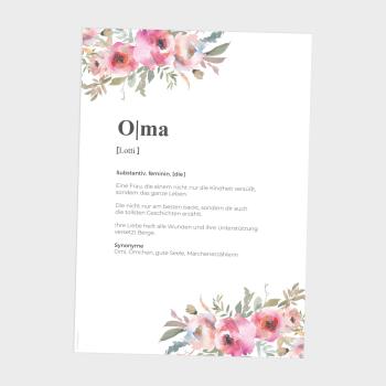 Definitionsposter "Oma 2" | Geschenkidee | Personalisiert | individuelles Bild | Wörterbuch