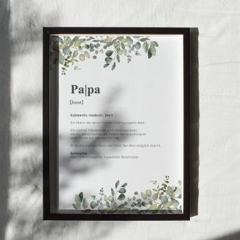 Definitionsposter "Papa 2" | Geschenkidee | Personalisiert | individuelles Bild | Wörterbuch