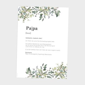 Definitionsposter "Papa 2" | Geschenkidee | Personalisiert | individuelles Bild | Wörterbuch