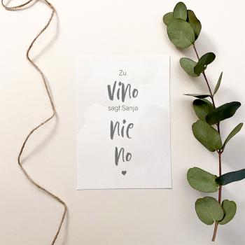 Spruchposter "Vino nie no" | Geschenkidee | Personalisiert | individuelles Bild | Wanddeko