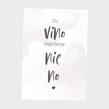 Spruchposter "Vino nie no" | Geschenkidee | Personalisiert | individuelles Bild | Wanddeko