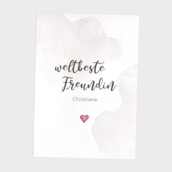 Spruchposter "weltbeste Freundin" | Geschenkidee | Personalisiert | individuelles Bild | Wanddeko