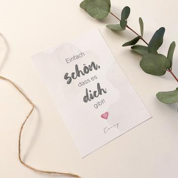 Spruchposter "Schön, dass es dich gibt" | Geschenkidee | Personalisiert | individuelles Bild | Wanddeko