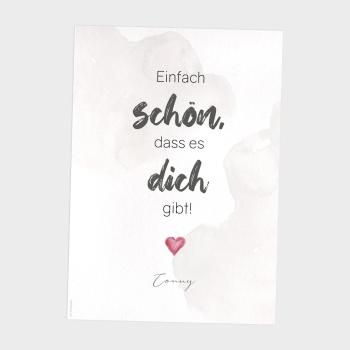 Spruchposter "Schön, dass es dich gibt" | Geschenkidee | Personalisiert | individuelles Bild | Wanddeko