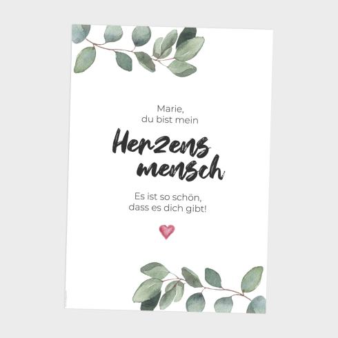 Spruchposter "Herzensmensch" | Geschenkidee | Personalisiert | individuelles Bild | Wanddeko