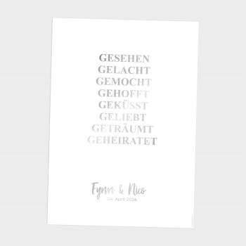 Metallicposter "Gesehen Gelacht Gemocht" | Goldposter | Familienposter | Personalisiertes Poster | Wanddeko