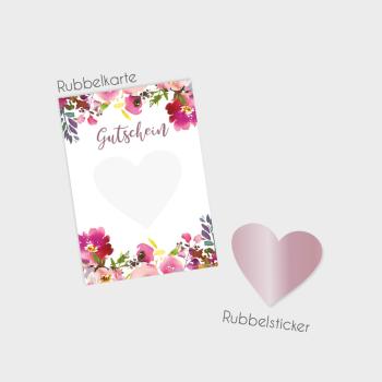 Rubbelkarten-Bundle DIN A6 "Pink Bunch" | Rubbellose | Postkarten | Gutscheine | Glückslos