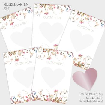 Rubbelkarten-Bundle DIN A6 "Vintage Garden" | Rubbellose | Postkarten | Gutscheine | Glückslos