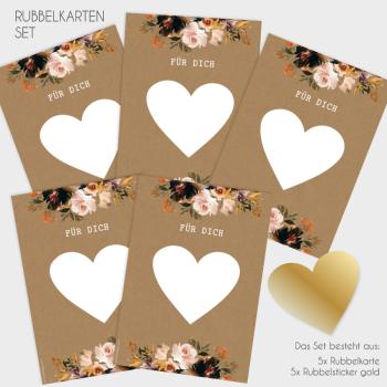 Rubbelkarten-Bundle DIN A6 "Coffee & Nude" | Rubbellose | Postkarten | Gutscheine | Glückslos