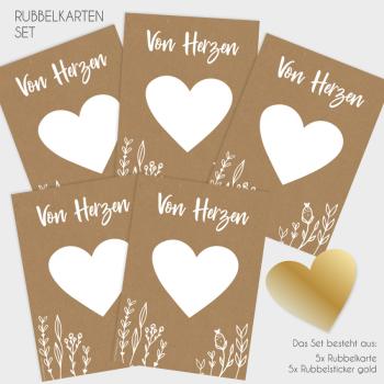 Rubbelkarten-Bundle DIN A6 "Kraft White" | Rubbellose | Postkarten | Gutscheine | Glückslos