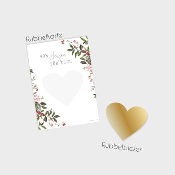 Rubbelkarte DIN A6 "Winterberries" | Rubbellose | Postkarten | Gutscheine | Glückslos