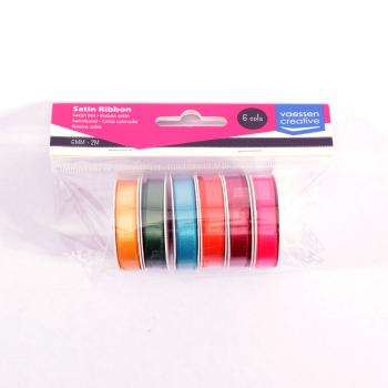 Vaessen Creative - Satinband Set "Sommer" 6mm 6 Farbe je 2m