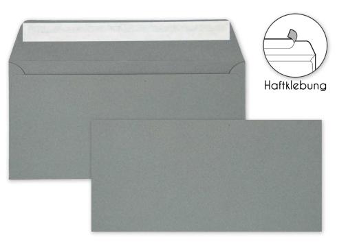 Briefumschlag DIN-Lang 120g/m² oF Haftklebung in steingrau