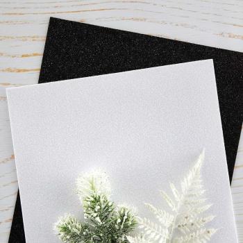 Spellbinders - Glitter Foam Sheets - "Black & White " - Schaumstoffplatten Glitzer 