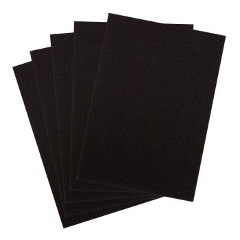  Florence - Glitzerpapier 5 Bogen A4 - Schwarz - Selbstklebendes Glitzerpapier 