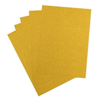  Florence - Glitzerpapier 5 Bogen A4 - Gelbgold - Selbstklebendes Glitzerpapier 