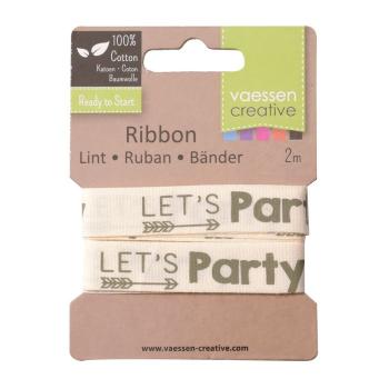 Vaessen Motivband/Text 15mm "Let's Party" 2m