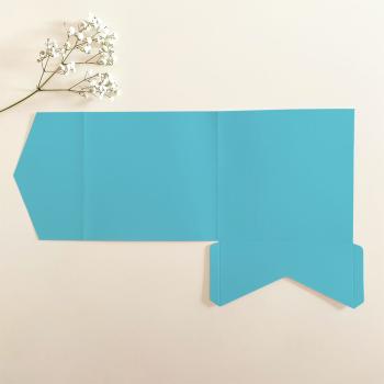 Pocketfold-Karte Quadrat (15x15) Premium-Karton "Ozeanblau " Exklusiv Line