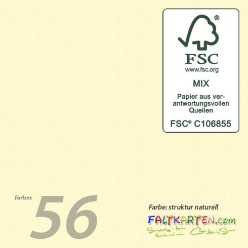 Faltkarte DIN A6 mit Briefumschlag DIN C6 in Struktur Naturell