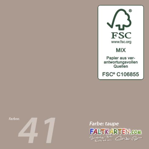 Faltkarte DIN A6 mit Briefumschlag DIN C6 in taupe