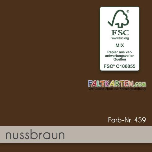 Faltkarte mit Briefumschlag DIN B6 in nussbraun