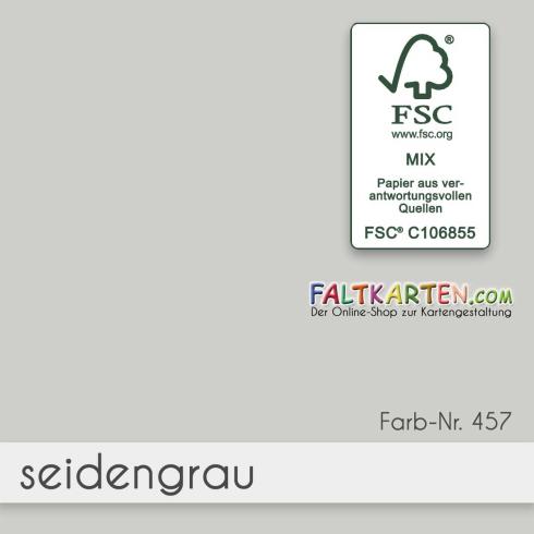 Faltkarte mit Briefumschlag DIN B6 in seidengrau
