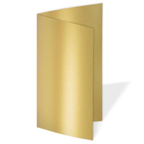 Faltkarte DIN Lang 250g/m² in metallic-gold