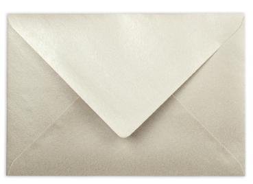 Briefumschläge - Briefhüllen in metallic-champagner, DIN A5 125g/m² oF, Nassklebung