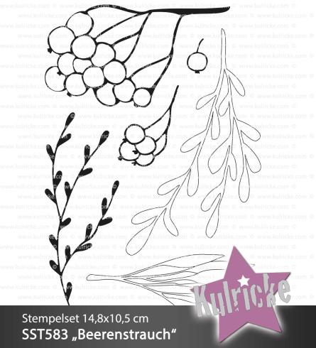 Kulricke Stempel "Beerenstrauch" Clear Stamp Motiv-Stempel